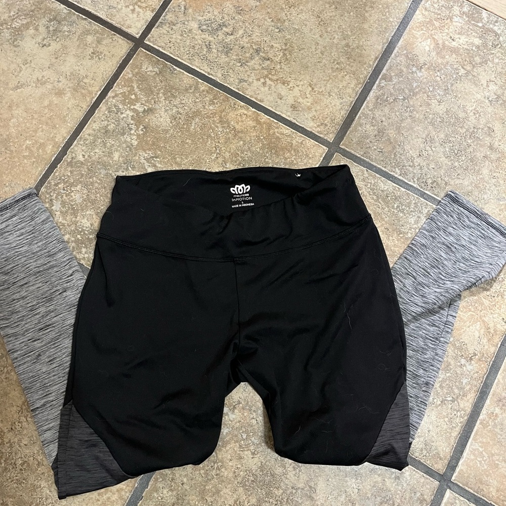 In Motion Black and Gray Leggings